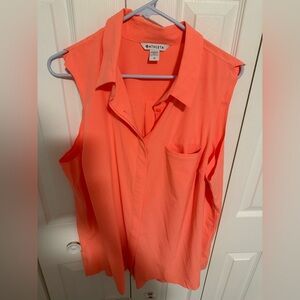 Athleta Vibrant Coral Sleeveless Blouse